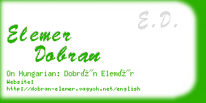 elemer dobran business card